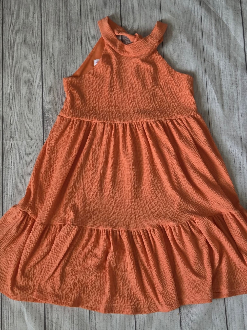 Bonnie Jean Orange Tiered Ruffle Hem Sundress